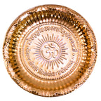 Elegantly Curved Nakshi Design Copper Puja Thali, Perfect for Home Altars and Festive Rituals| Gayatri Mantra Engraved Thali