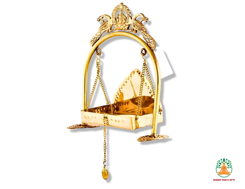 Brass Krishna Jhula Swing | Traditional Jhula for Lord Krishna | Gopal Swing | Gopal Jhula