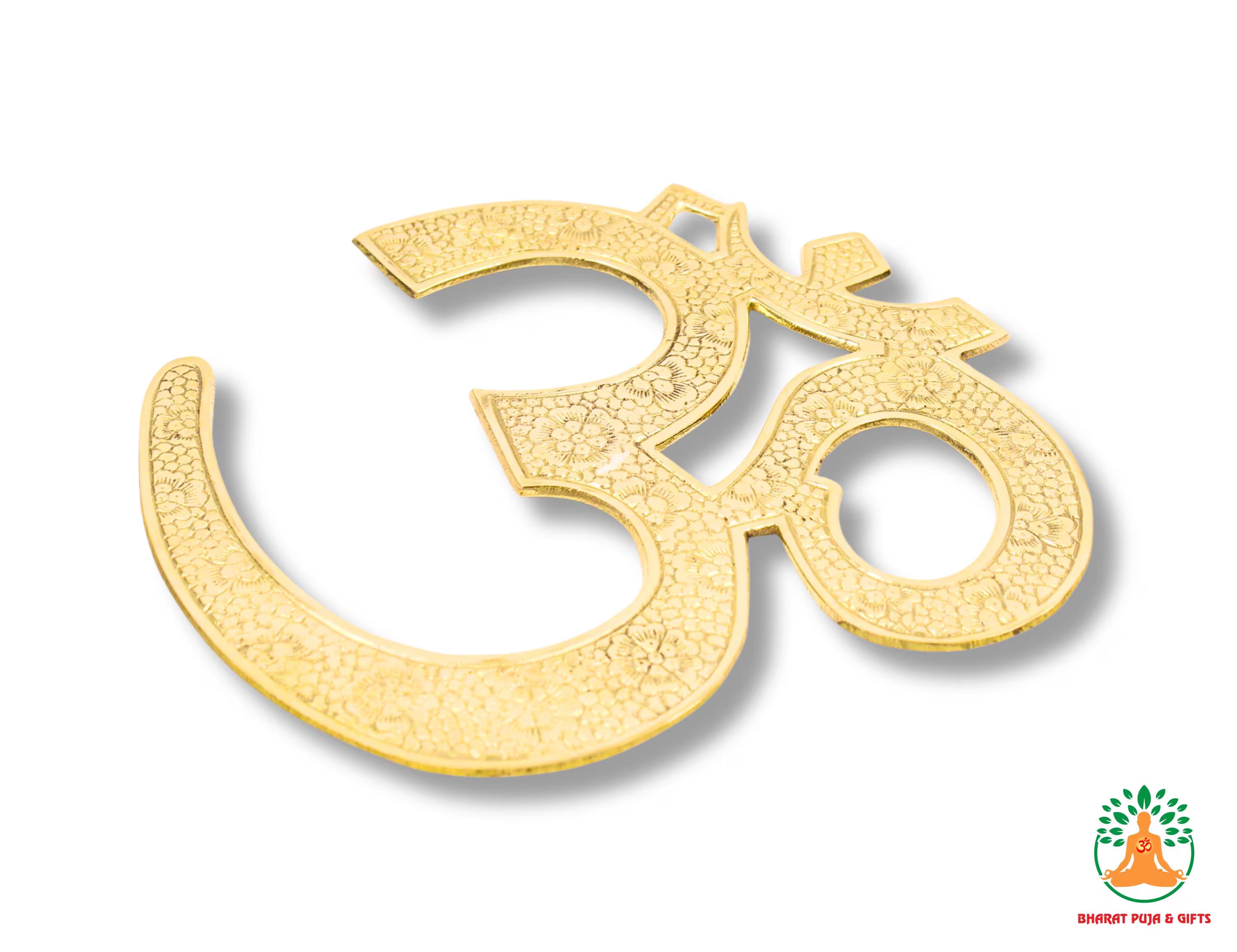 Brass Om Wall Hanging 11 inch | Traditional Spiritual Om Symbol | Om Symbol Hanging | Wall Om Decoration | Om Wall Art | Brass Om Sign