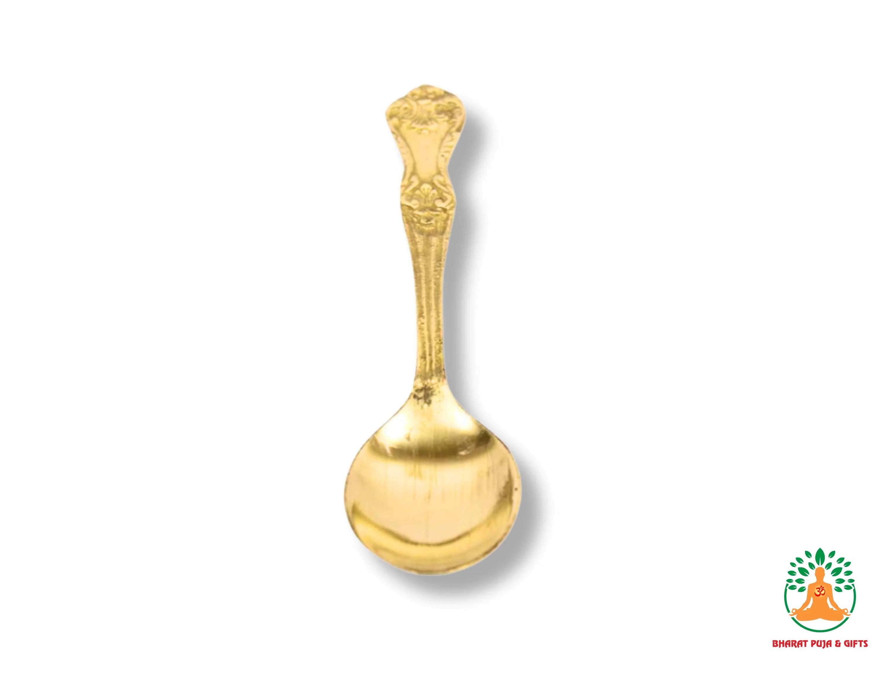 Traditional Brass Puja Spoon | Sacred Ritual Spoon | Brass Spoon | Abhishekam Spoon | Brass Offering Spoon
