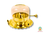 Brass Akhand Jyoti Diya with Glass Cover | Brass Akhand Jyot Diya | Traditional Brass Oil Lamp | Long Burning Oil Lamp | Adjustable Oil Lamp
