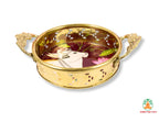 Premium Brass Flower Basket Topli with Colorful Cow Artwork | Traditional Floral Basket | Phool Tokri | Wedding Puja Aarti Offering Basket