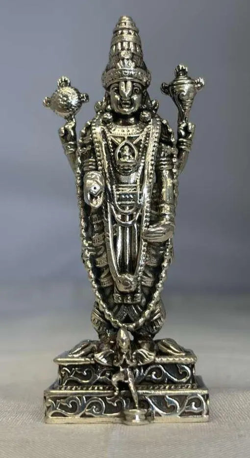 Pure Silver Balaji Idol | 999 Silver Venkateswara Swamy Swami Murti | Silver Tirupati Balaji