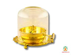 Brass Akhand Jyoti Diya with Glass Cover | Brass Akhand Jyot Diya | Traditional Brass Oil Lamp | Long Burning Oil Lamp | Adjustable Oil Lamp