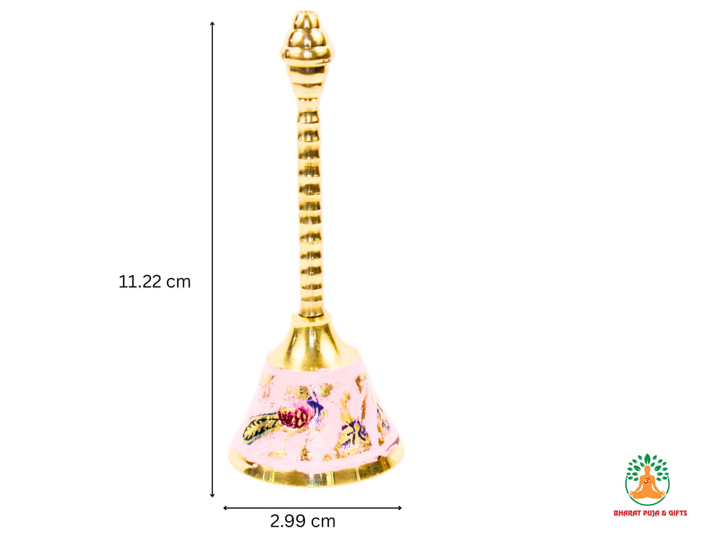 Brass Puja Bell Ghanti 4.5 inch | Traditional Handcrafted Brass Temple Bell | Brass Ghanti