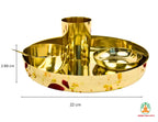 Pure Kansa Bronze Puja Thali Set 9 inch | Kansa Bhoga Offering Plate | Traditional Solid Kansa Plate with Bowl, Spoon, Small Plate & Glass