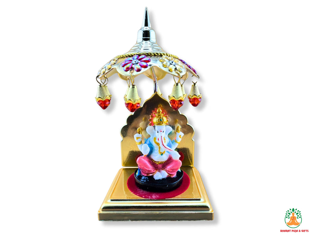 Lord Ganesha Idol with umbrella Ganesh Ji Ki Murti Ganpati Statue for Home Living Room Showpiece Chatra Ganesh Idol Indian festivals gift