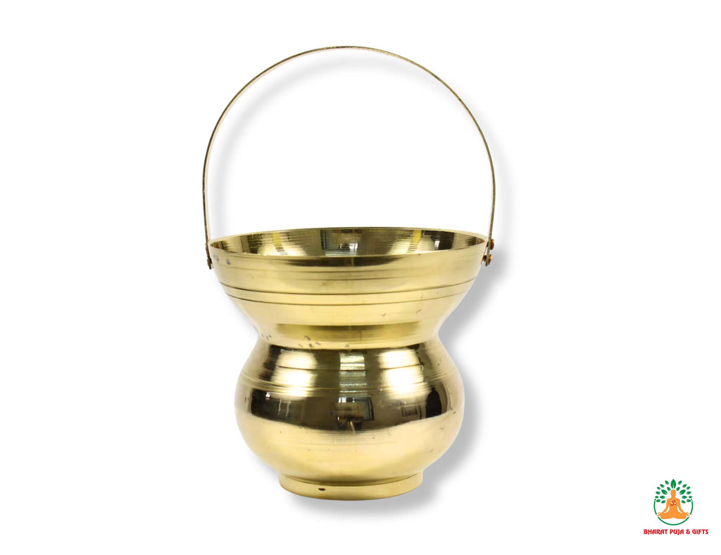 Brass Kamandal | Pital Kalash Traditional Hindu & Jain Holy Water Pot for Puja Abhishekam Mandir Temple