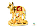 Intricate Cow and Calf Kamdhenu - 24Ct gold plated