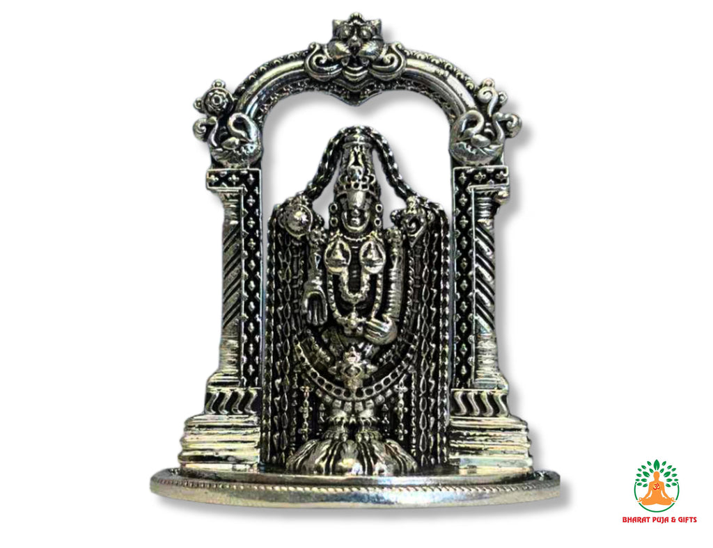 Pure Silver Balaji Idol with Prabhavali | 999 Silver Tirupati Balaji Murti with Prabhavali | Silver Venkateswara Swamy Swami Idol