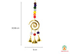 Feng Shui Brass Windchime | Chakra Elephant Tree Fish Horse Windchime with 3 Bells | Spiritual Home Decor