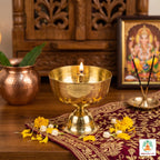 Big Brass Oil Diya | Akhand Jyot Diya | Handcrafted Brass Akhand Jyoti Diya | Long Burning Oil Lamp for Puja