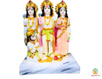 Marble Dust Lord Ram Darbar God Ram, Laxman, Sita & Hanuman Darbar, Multicolor, white and gold