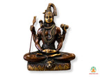 Bronze Lord Shiva Idol in Lotus Pose | Shiv Shankar Murti Collectible Figurine (Cold Cast Bronze)