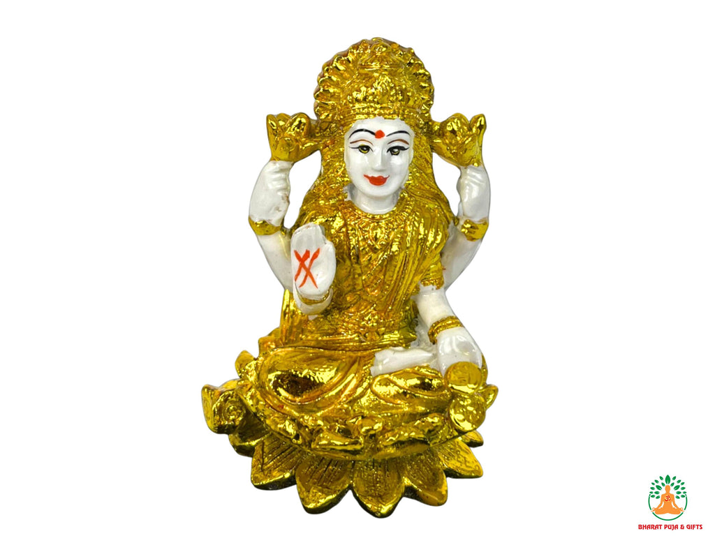 Laxmi Ji on Golden Lotus for Home and Office Decor