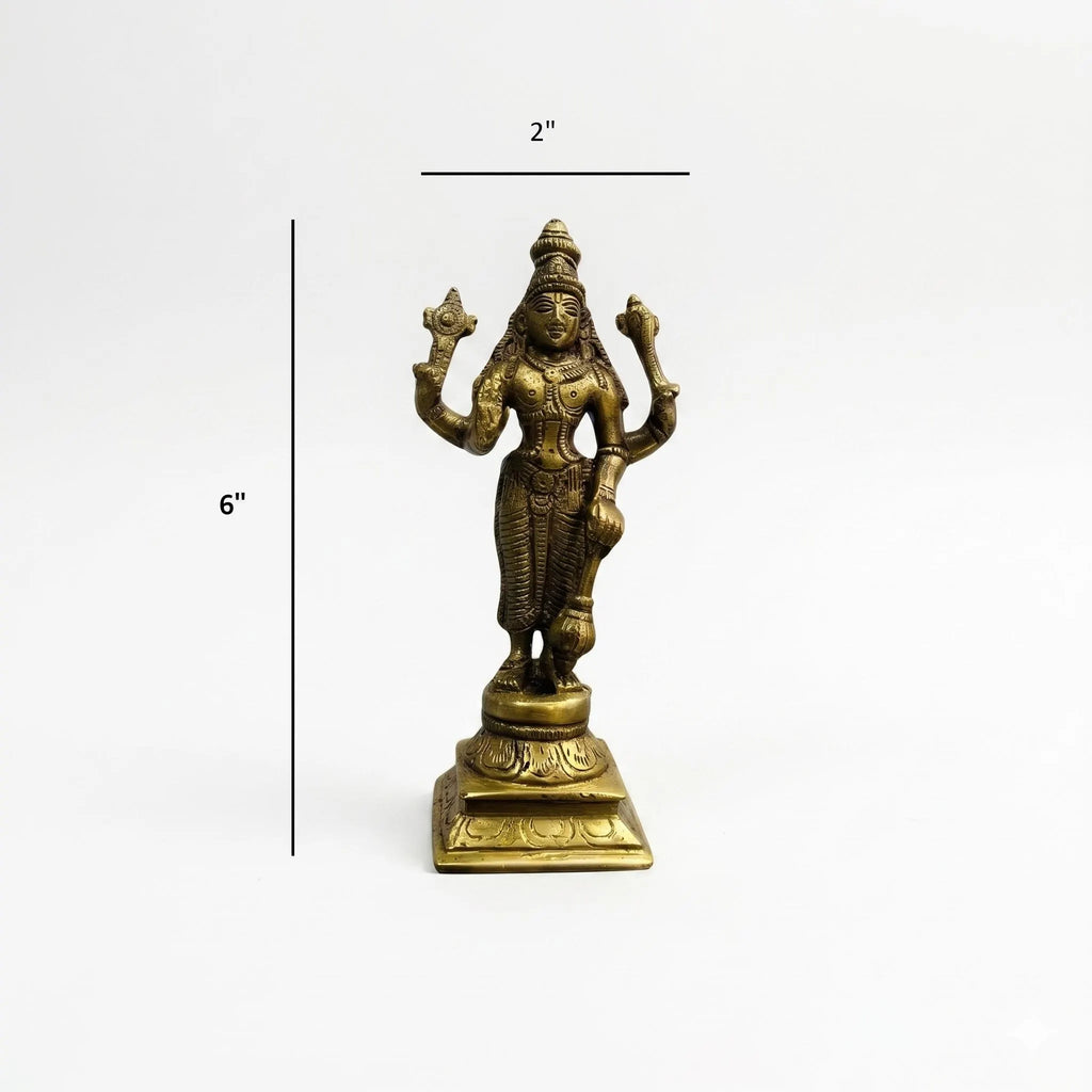 Brass Lord Vishnu Standing Murti | Brass Lord Narayana Idol