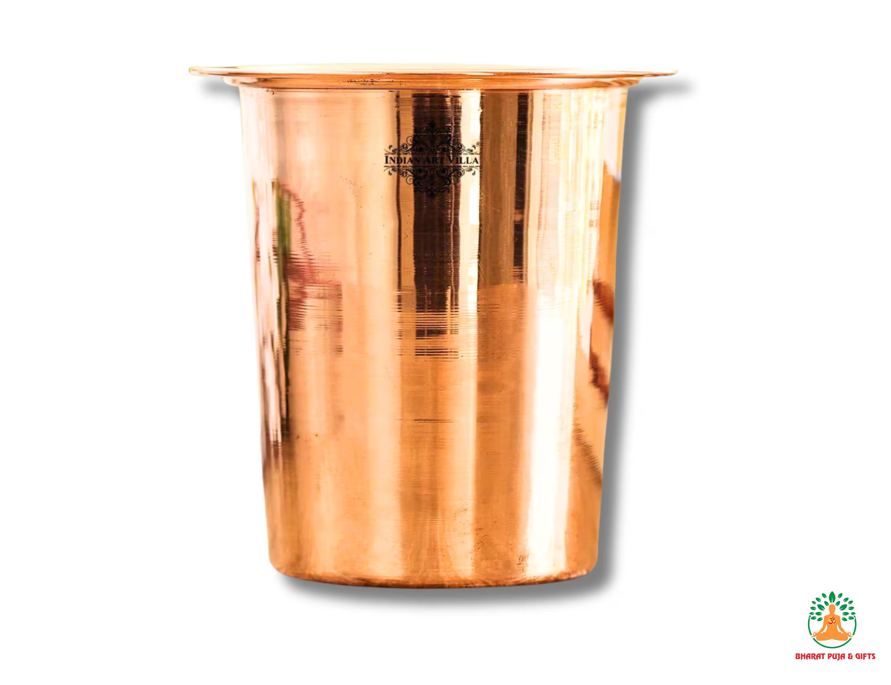 100% Pure Copper Tumbler Copper Glass | Plain Simple Design Copper Cup for Water | Ayurvedic Water Glass | Holistic Health Yoga Water Cup 300ml