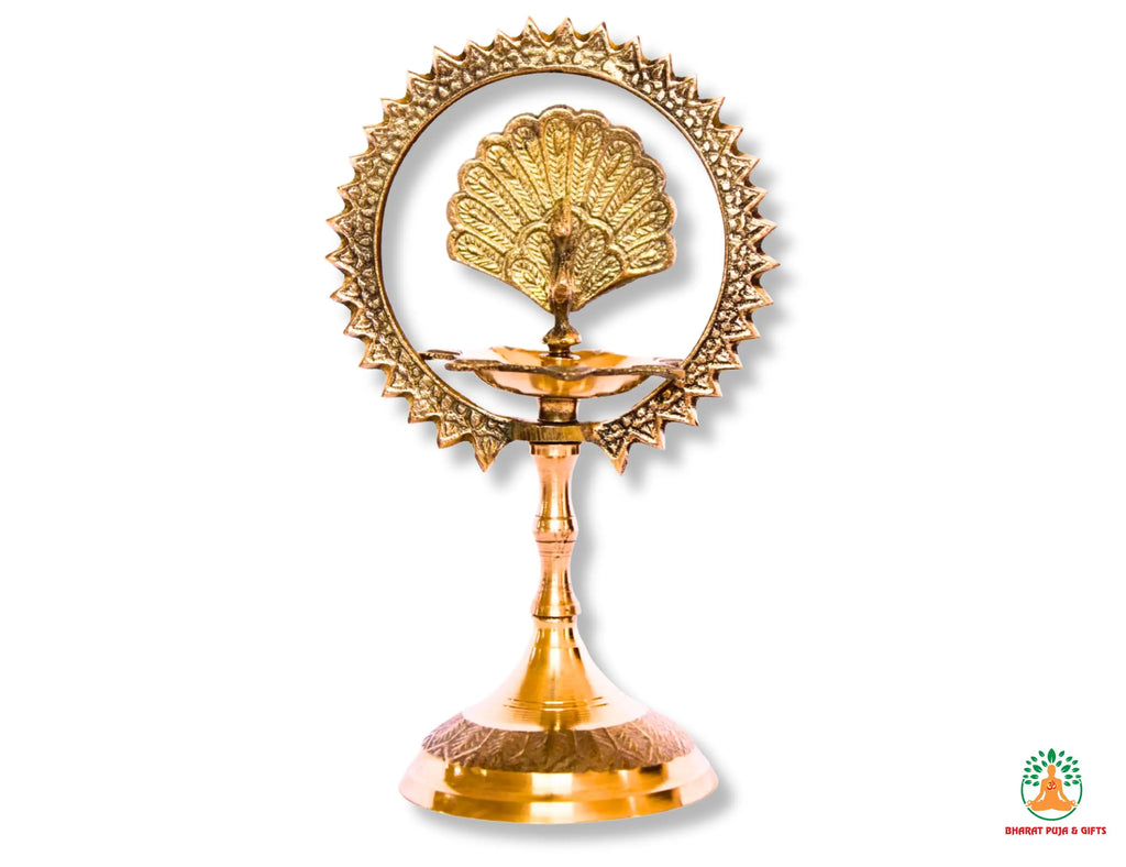 Brass Peacock Samai Diya| Brass Decorative Oil Lamp | Traditional Oil Deepam | Diwali Decor | Indian Home Decor | Temple Altar Decor