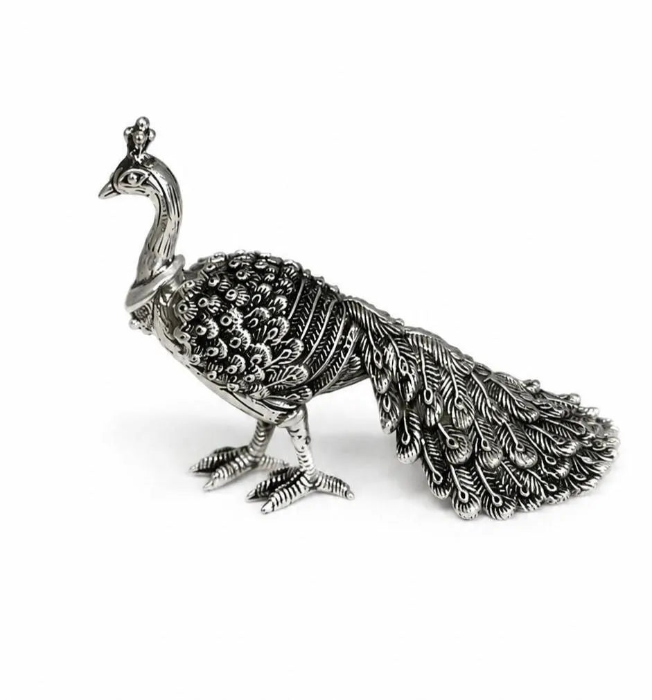 Pure Silver Peacock | 999 Silver Peacock Figurine