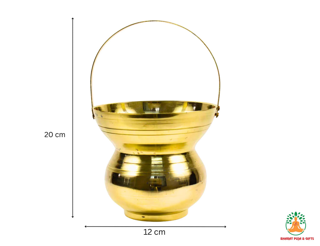 Brass Kamandal | Pital Kalash Traditional Hindu & Jain Holy Water Pot for Puja Abhishekam Mandir Temple