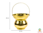 Brass Kamandal | Pital Kalash Traditional Hindu & Jain Holy Water Pot for Puja Abhishekam Mandir Temple
