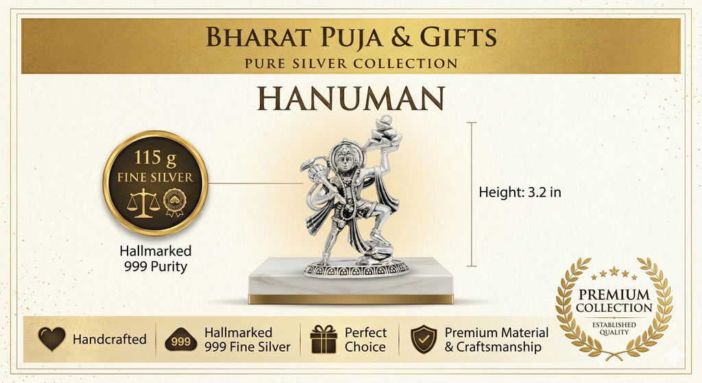 Pure Silver Hanuman Idol | 999 Silver Hanuman Murti