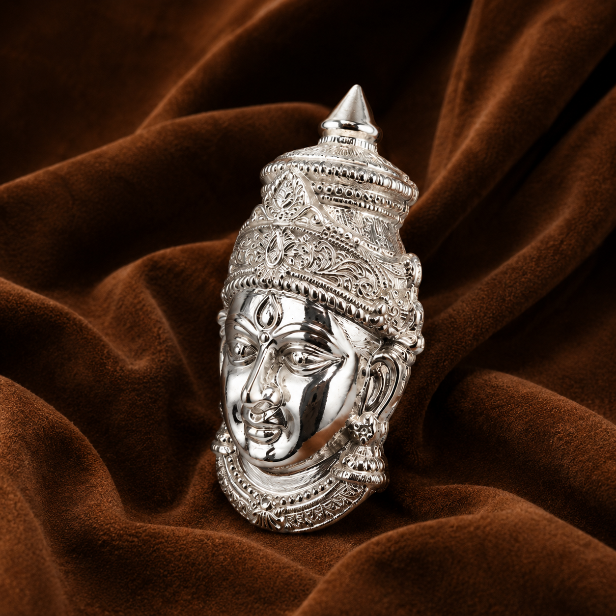 Silver Varalakshmi Devi Face | Silver Lakshmi Face | Silver Ammavaru | Silver Amman face