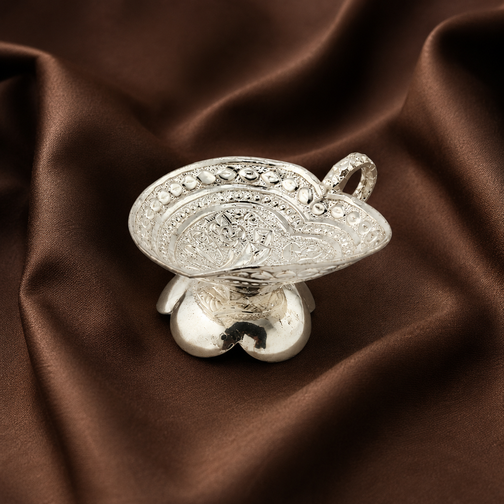 Silver Kumkum Holder | Traditional Puja Accessory