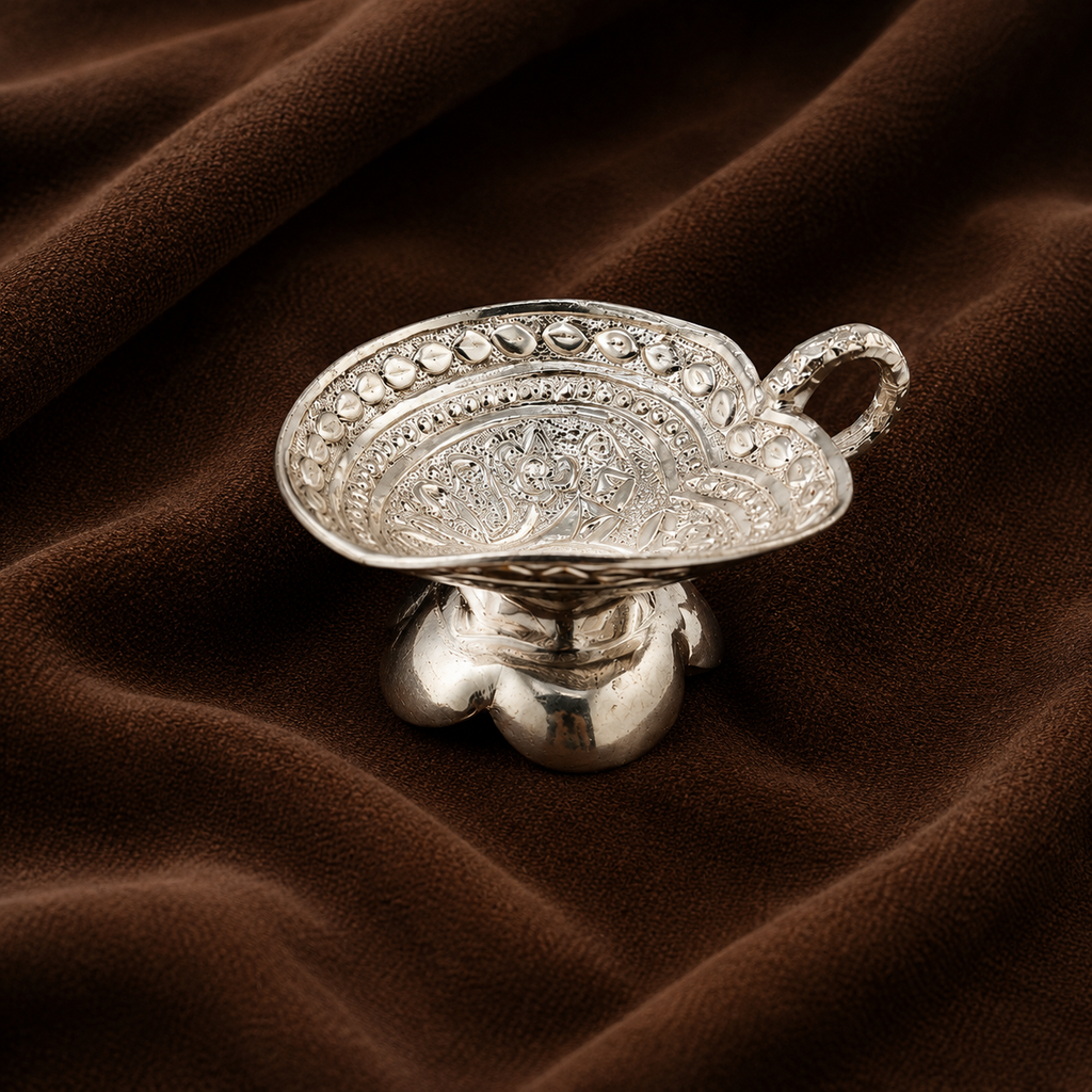Silver Kumkum Holder | Traditional Puja Accessory