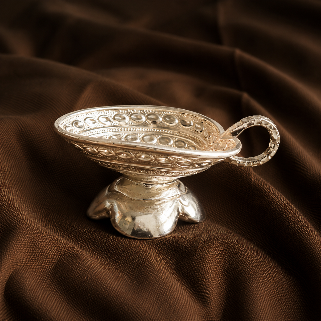 Silver Kumkum Holder | Traditional Puja Accessory