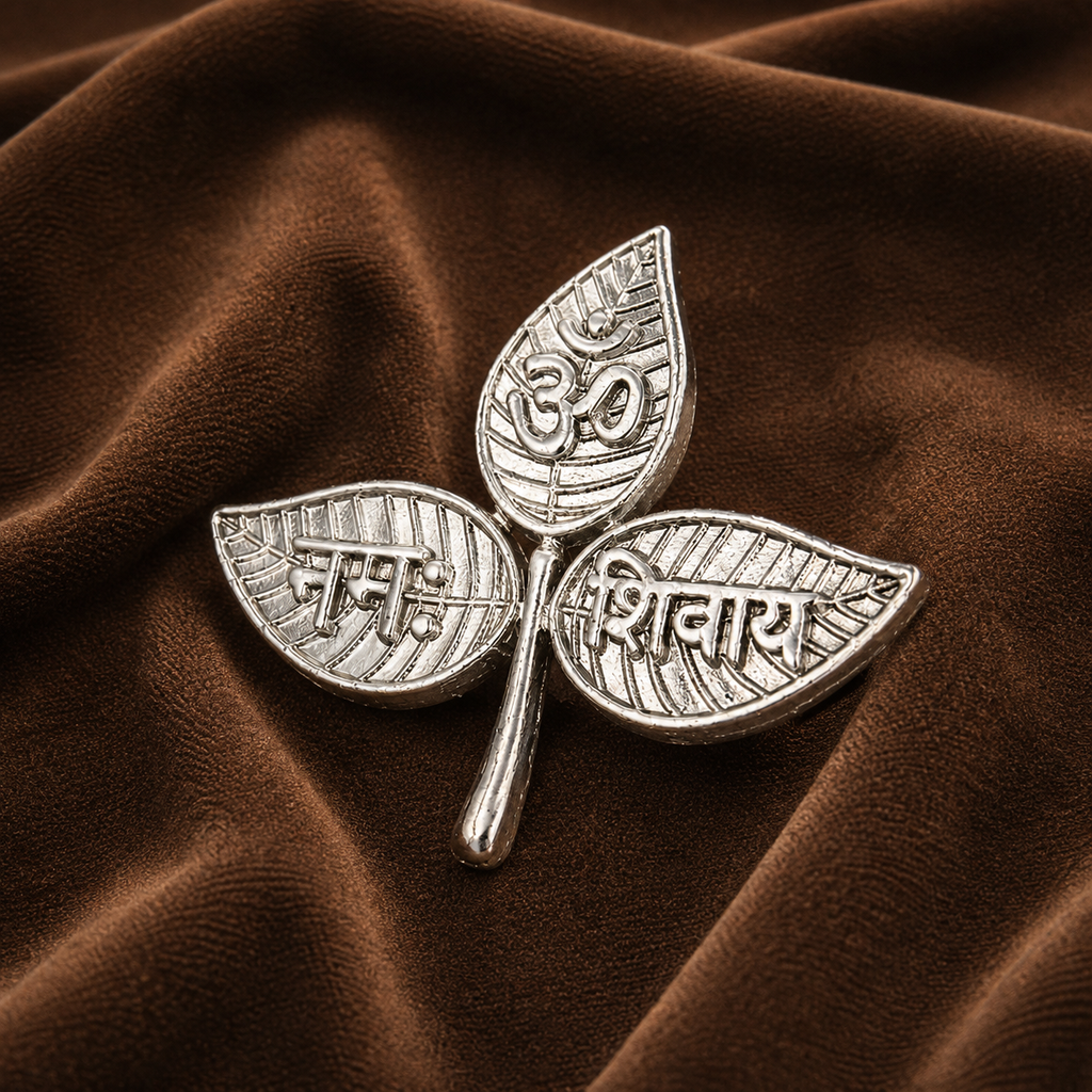 Pure Silver Bel Patra Leaf | Sacred Offering for Lord Shiva