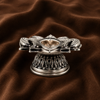 Pure Silver Lotus Diya | Elegant Silver Puja Oil Lamp | Sacred Home Decor & Auspicious Gift