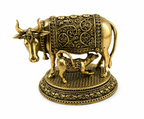 Panchaloha Kamadhenu Cow & Calf Idol | Sacred Gau Mata Murti