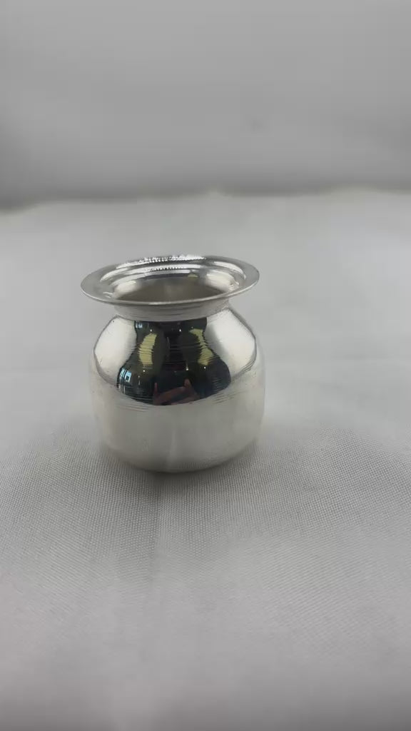 Pure Silver Gangajal Lota | Traditional Silver Puja Vessel | Silver Pooja Water Pot | Silver Kalash