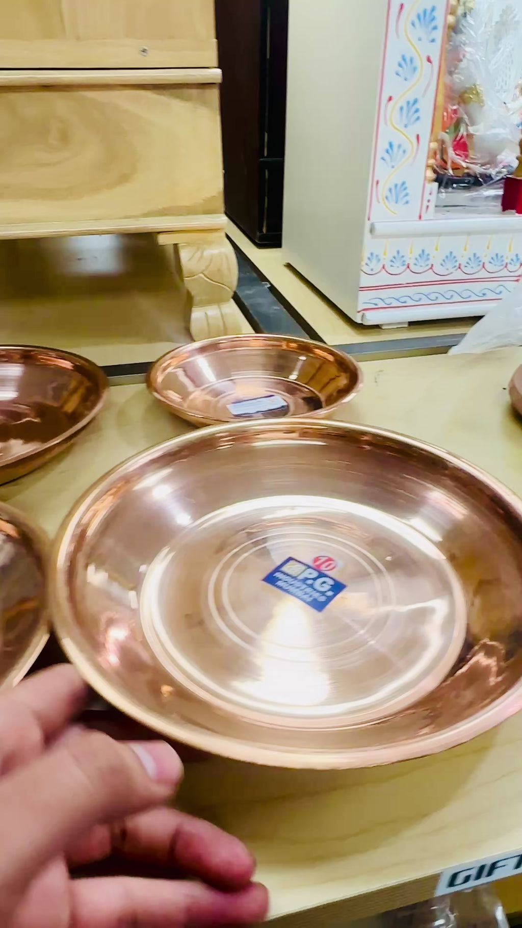 Pure Copper Pooja Thali/Tamhan, copper dish for puja, decor Gift