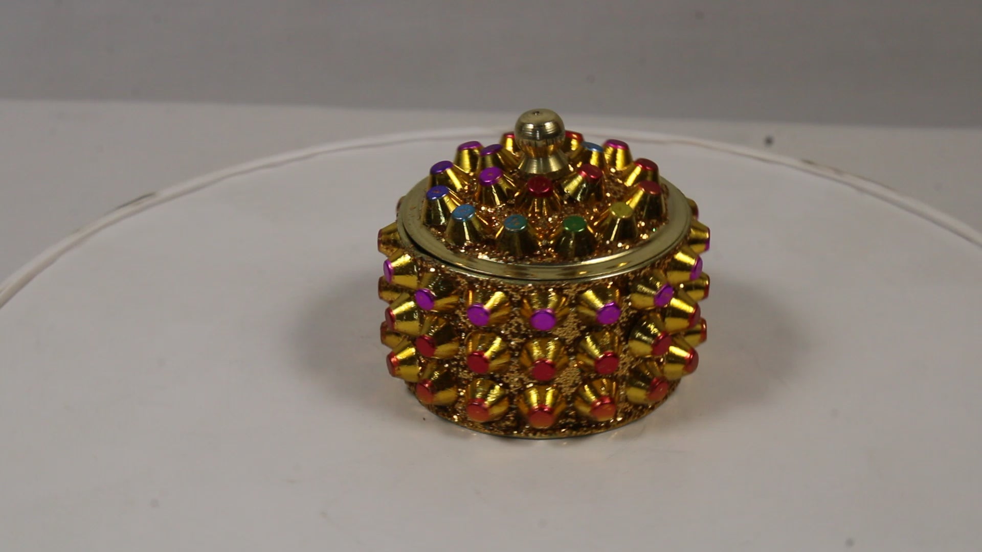 Brass Handcrafted Sindoor Dibbi | Kumkum Box | Sindur Dani | Fancy Decorative Box for Pooja, Home Temple & Gift |