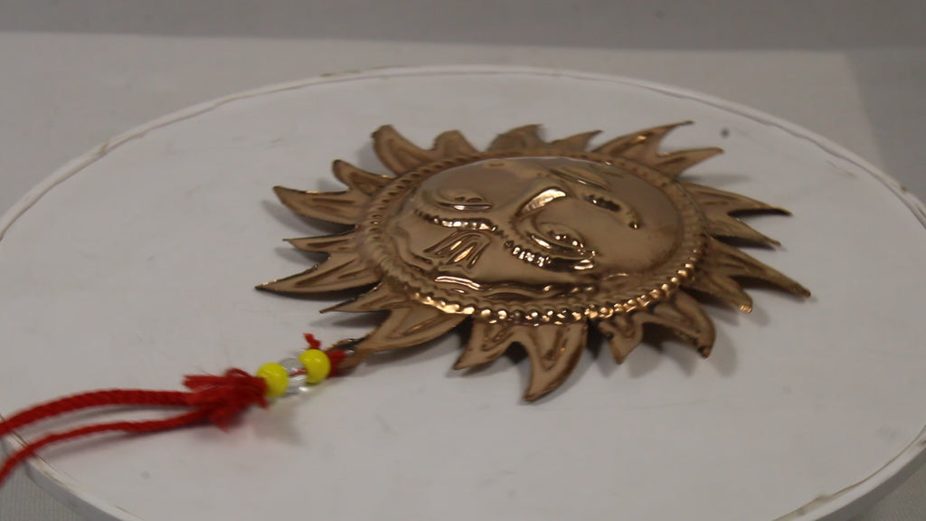 Copper Sun Wall Hanging | Sun God Vastu Decor | Spiritual & Positive Energy