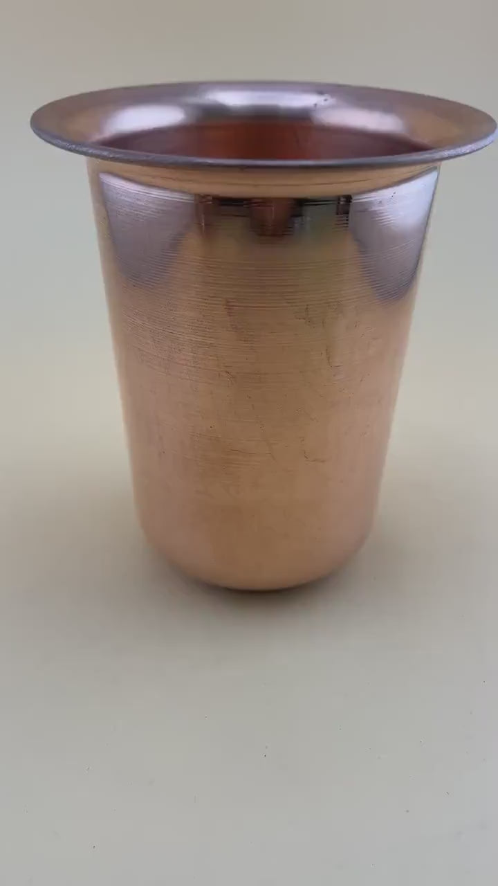 100% Pure Copper Tumbler Copper Glass | Plain Simple Design Copper Cup for Water | Ayurvedic Water Glass | Holistic Health Yoga Water Cup 300ml