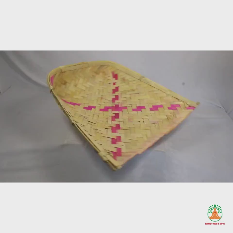 Handwoven Bamboo Soop | Eco-Friendly Cleaning Tray for Home, Kitchen, Spiritual Spaces | Chhath Puja