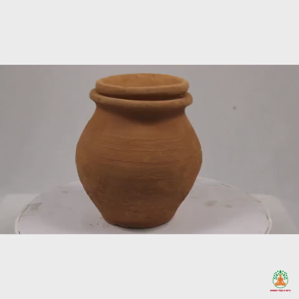 Traditional Clay Pot with Lid | Handcrafted Matka | Mitti Ghada | Earthen Clay Pot with Lid