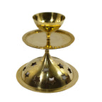 Brass Akhand Diya Lamp With cover Glass and lid premium brass handicraft for Puja Home decor