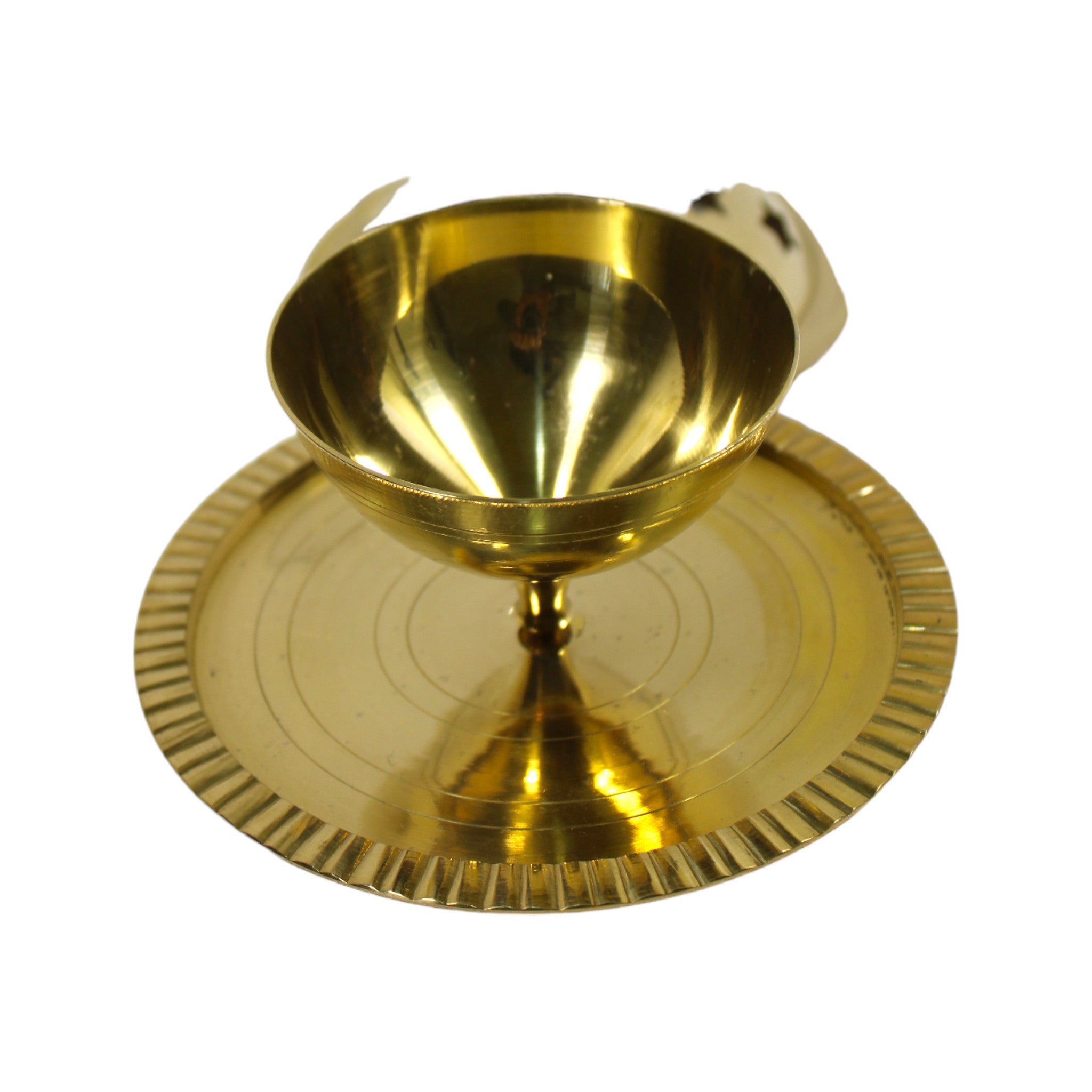 Brass Akhand Diya Lamp With cover Glass and lid premium brass handicraft for Puja Home decor