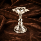 Pure Silver Lotus Samai Diya | 999 Fine Silver Standing Oil Lamp