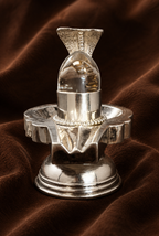 Pure Silver Shivling with Sphatik Lingam | Crystal Shiva Lingam | Silver Shiva Lingam