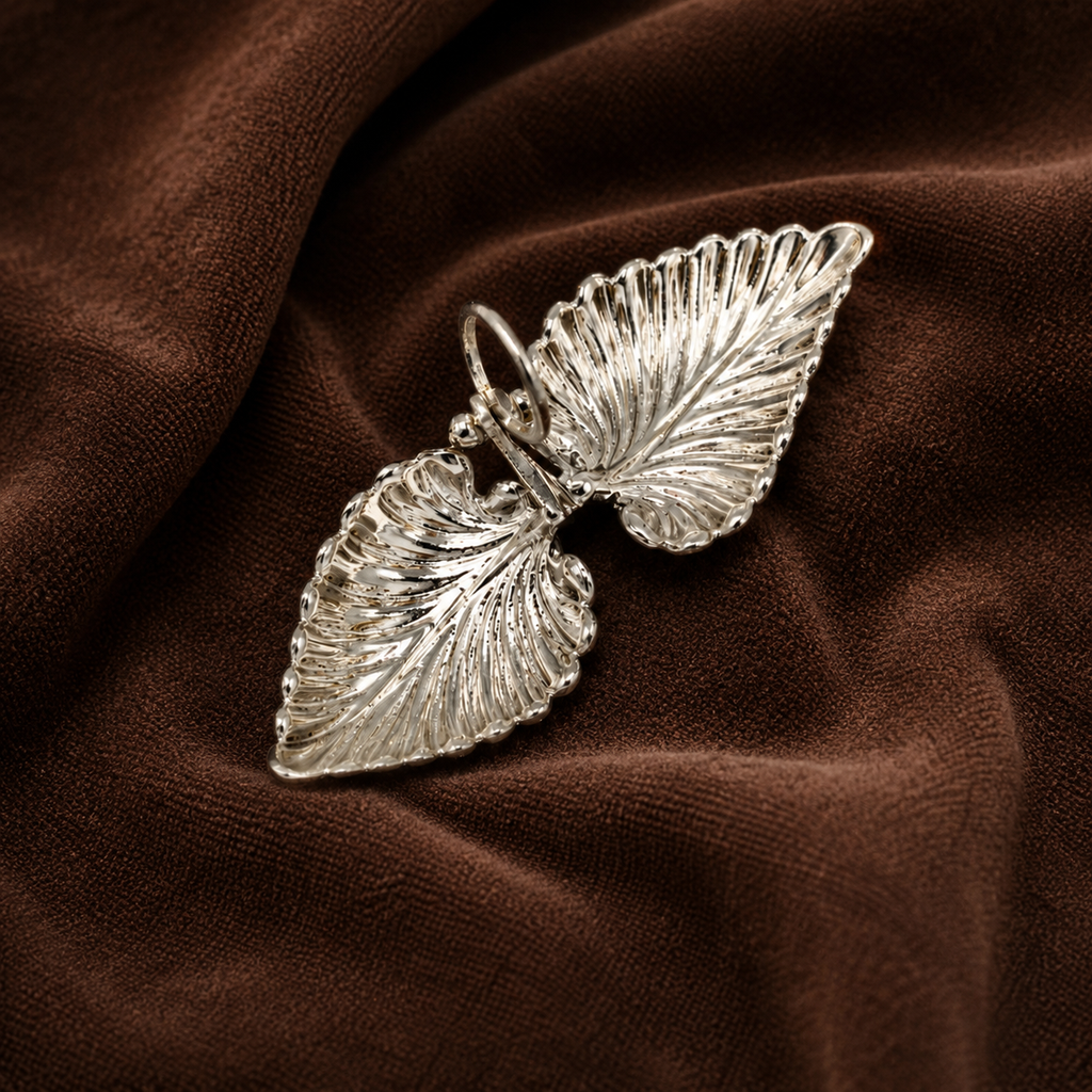 Pure Silver Twin Leaf Kumkum Holder | Elegant Haldi Kumkum Puja Set