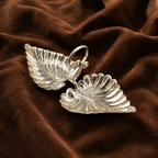 Pure Silver Twin Leaf Kumkum Holder | Elegant Haldi Kumkum Puja Set