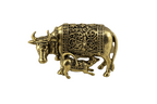 Panchaloha Kamadhenu Cow & Calf Idol | Sacred Gau Mata Murti