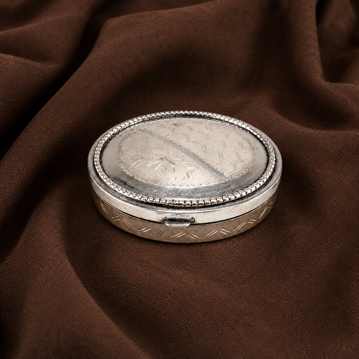 Pure Silver Haldi Kumkum Dibbi | Traditional Twin Silver Puja Box for Sacred Rituals