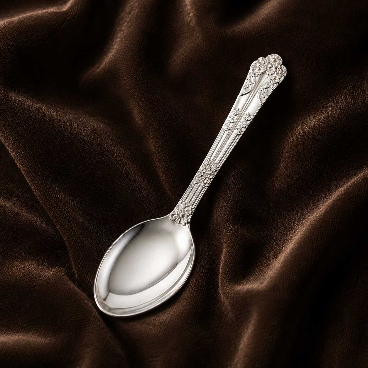 Pure Silver Puja Spoon | Traditional Ritual Spoon for Daily Worship |Silver Offering Bhoga Spoon