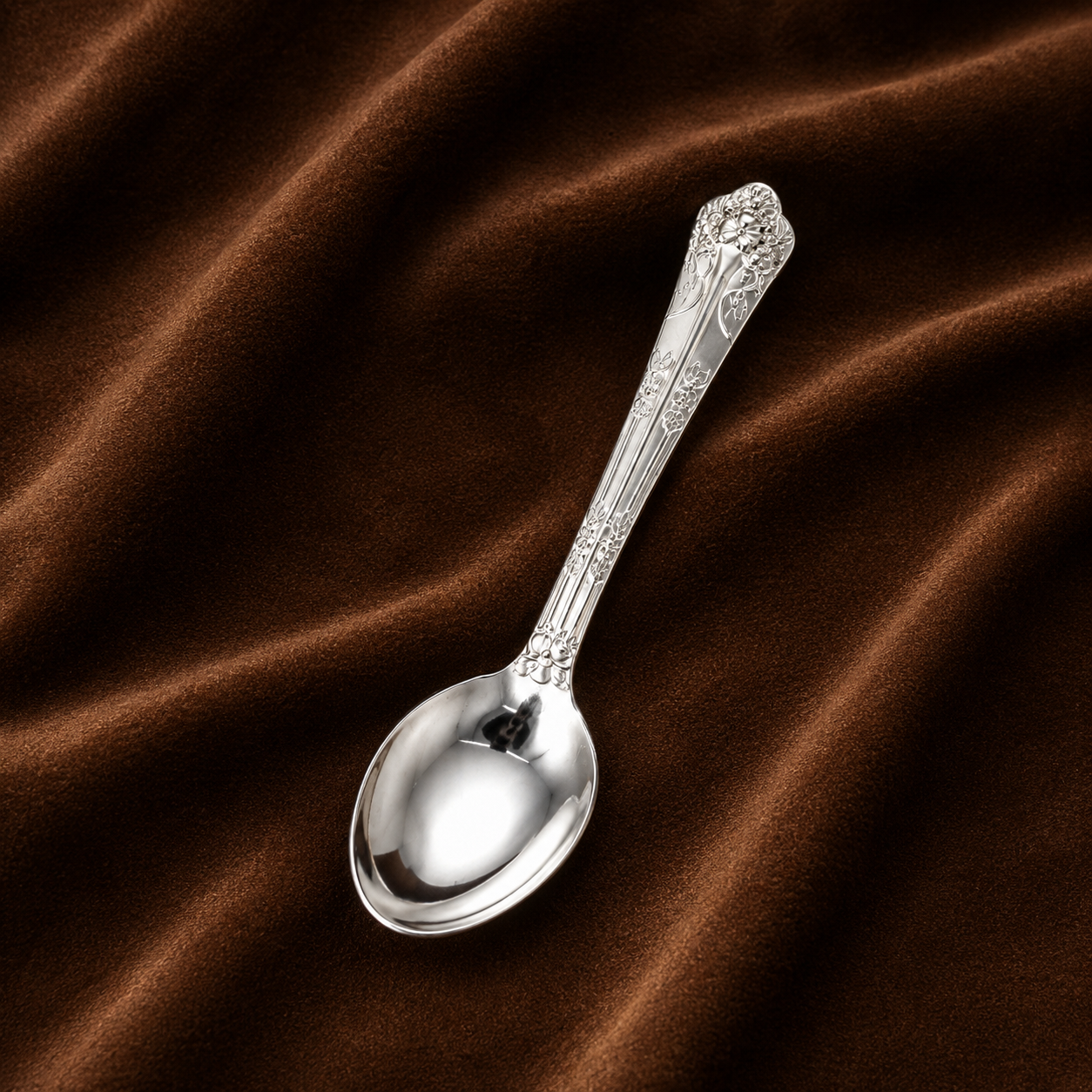 Pure Silver Puja Spoon | Traditional Ritual Spoon for Daily Worship |Silver Offering Bhoga Spoon